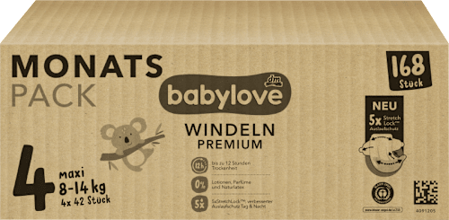 Plienky Premium - veľ. 4 maxi (8-14 kg) Monats Pack babylove