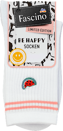 Socken mit Melonen-Stickerei weiß Gr. 39-42 Fascino