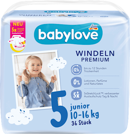PREMIUM pelene junior, veličina 5 (10-16 kg) babylove