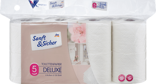 Deluxe toaletni papir, 5-slojni, 130 listića Sanft&Sicher