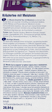 Zeliščni čaj z melatoninom (14 × 2,06 g) Mivolis