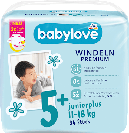 PREMIUM pelene juniorplus, veličina 5+ (11-18 kg) babylove