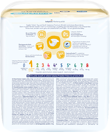 Premium pelene newborn vel. 1 (2–5 kg) babylove