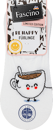 Füßlinge mit Donut-Motiv weiß, Gr. 35-38 Fascino