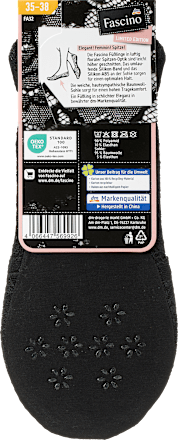 Füßlinge mit Spitze & Baumwoll-Sohle schwarz Gr. 35-38 Fascino