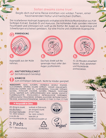 Hydrogel Augenpads 2-farbig rosa Balea
