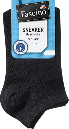 Sneakersocken schwarz Gr. 43-46 Fascino