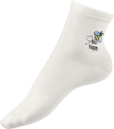 Socken mit Bienen-Stickerei weiß Gr. 35-38 Fascino