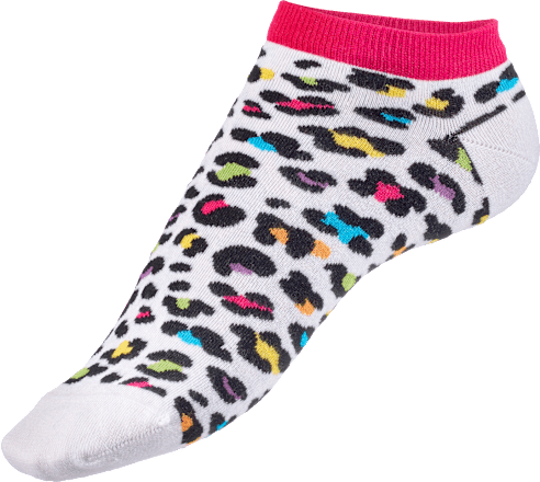 Sneaker Socken mit Leo-Muster weiß & bunt, Gr. 39-42 Fascino