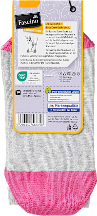 Crew Socken "Love" grau & pink Gr. 39-42 Fascino