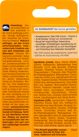 krém v tyčince na obličej a rty SPF50, 20ml + 3g SUNDANCE