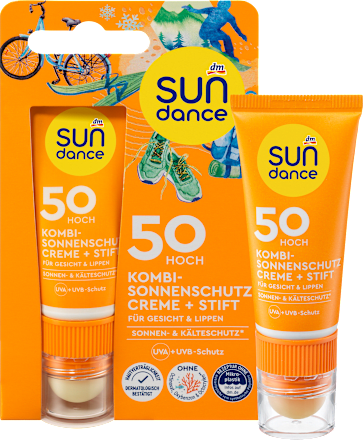 krém v tyčince na obličej a rty SPF50, 20ml + 3g SUNDANCE