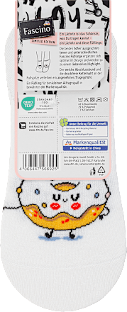 Füßlinge mit Donut-Motiv weiß, Gr. 39-42 Fascino