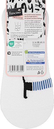 Füßlinge mit Dackel-Motiv weiß, Gr. 39-42 Fascino