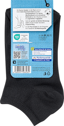 Sneakersocken schwarz Gr. 43-46 Fascino