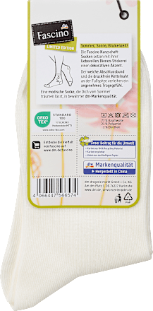 Socken mit Bienen-Stickerei weiß Gr. 35-38 Fascino