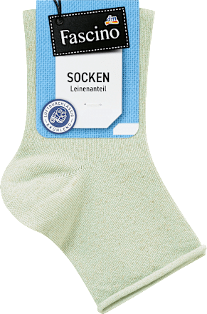 Socken mit Viskose-Leinen-Mischung grün Gr. 39-42 Fascino