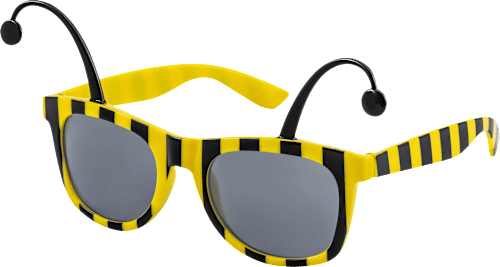 Party-Sonnenbrille in schwarz-gelb gestreift mit Fühlern SUNDANCE