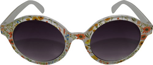 Sonnenbrille Kids weiß mit Blümchenmuster SUNDANCE