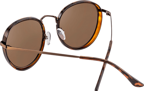 Sonnenbrille Erwachsene mit braunem Metallrahmen und braun getönten Scheiben SUNDANCE