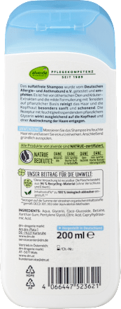 Ultra szenzitív sampon rendkívül érzékeny fejbőrre alverde NATURKOSMETIK