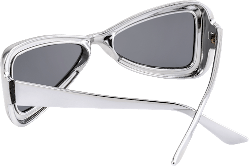 Dreieckige Party-Brille in Silber SUNDANCE