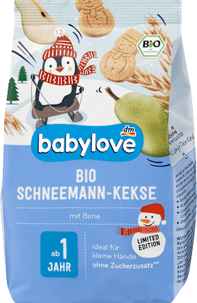 Babykekse Schneemann mit Birne, ab 1 Jahr babylove