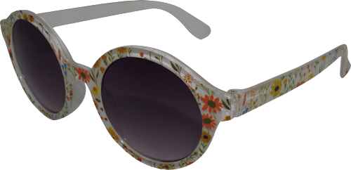 Sonnenbrille Kids weiß mit Blümchenmuster SUNDANCE