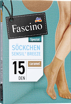 Söckchen mit kühlender Faser SENSIL® BREEZE caramel Gr. 39-42, 15 DEN Fascino