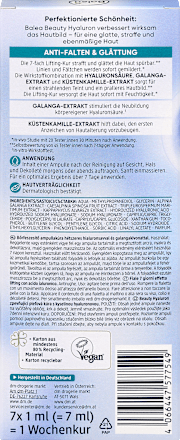 Bőrfeszesítő ampullakúra Beauty Hyaluron, hétszeres hialuronsavval Balea