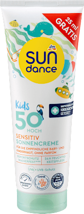 Kids Sonnencreme sensitiv LSF 50, 125 ml - Überfüller SUNDANCE