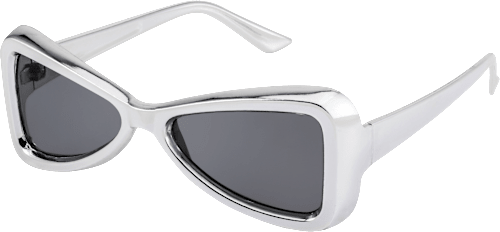 Dreieckige Party-Brille in Silber SUNDANCE