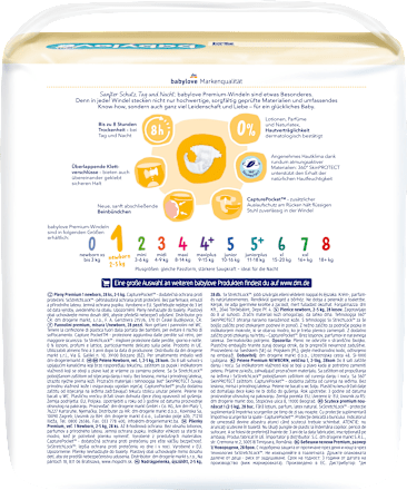 Windeln Premium Gr. 1 Newborn (2-5 kg) babylove