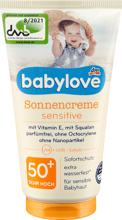 Sensitive otroška krema za zaščito pred soncem, ZF 50+ (zelo visoka zaščita) babylove