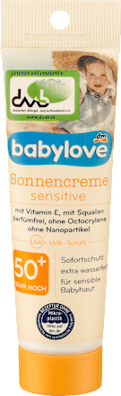 Sonnencreme sensitiv, LSF 50+, Reisegröße babylove