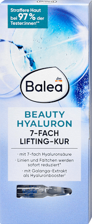 Bőrfeszesítő ampullakúra Beauty Hyaluron, hétszeres hialuronsavval Balea