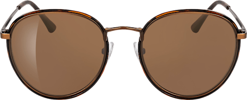 Sonnenbrille Erwachsene mit braunem Metallrahmen und braun getönten Scheiben SUNDANCE