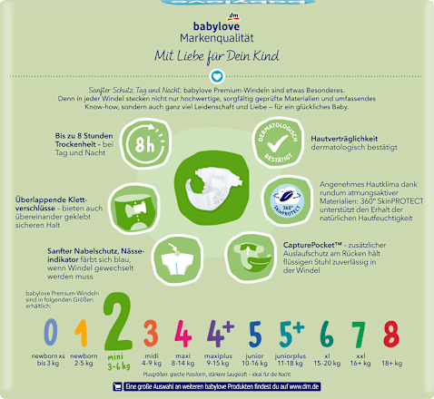 Pannolini premium taglia 2 mini (3-6 kg) babylove