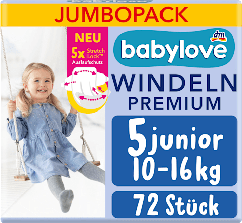 JUMBOPACK Premium pelene junior, veličina 5 (10-16 kg), 2x36kom babylove
