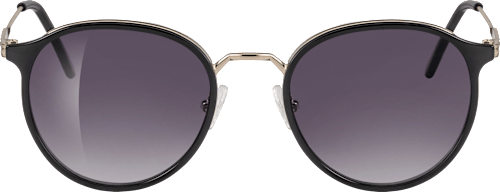 Sonnenbrille Erwachsene mit gold-schwarzen Metallbügeln und schwarz getönten Scheiben SUNDANCE