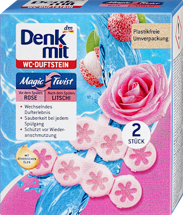 WC Duftstein Magic Twist Rose & Lychee Denkmit