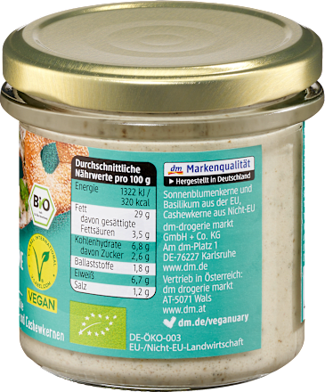 Veganuary Streichcreme Basilikum dmBio
