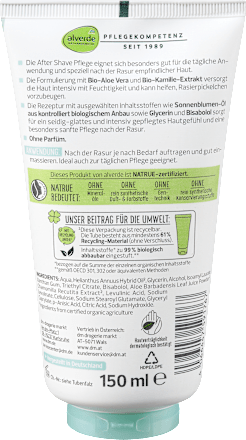 Crema post depilazione con aloe e camomilla bio alverde