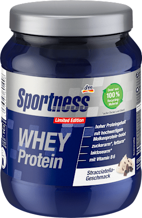 WHEY Protein. Prašek z beljakovinami za pripravo beljakovinskega napitka, z okusom stračatele Sportness