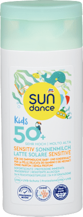 Otroško mleko za zaščito pred soncem Kids Sensitiv, ZF 50+ (zelo visoka zaščita) sundance