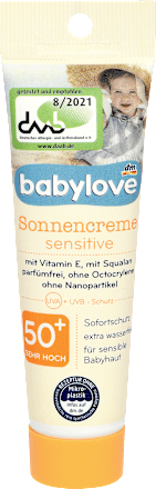 sensitive dečija krema za zaštitu od sunca, SPF 50+, putna ambalaža babylove