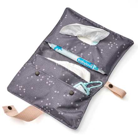Windeltasche grau/beige babylove