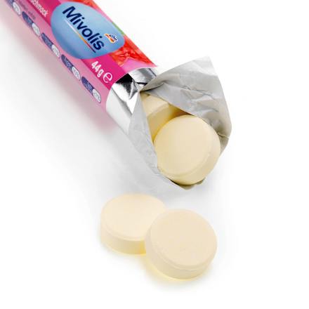 Bomboni s grožđanim šećerom i 10 vitamina – okus maline Mivolis