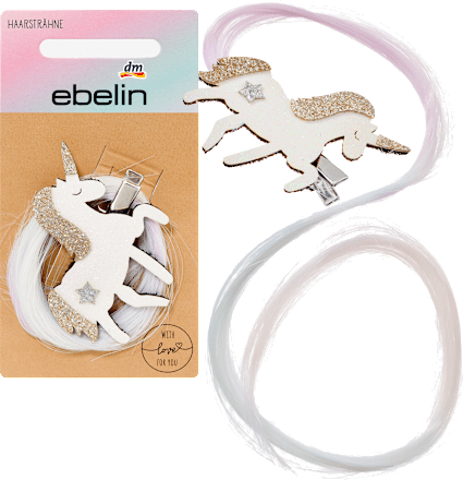 Haarclip mit Haarsträhne Einhorn ebelin
