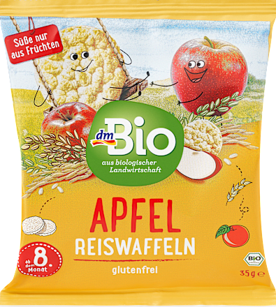 Bio riževi vaflji z zgoščenim jabolčnim sokom dmBio